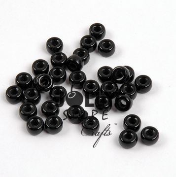 Opaque Jet Black Czech Glass 6mm Mini Pony Beads 100pc