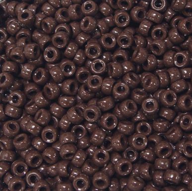 6.5x4mm Opaque Brown Mini Pony Beads