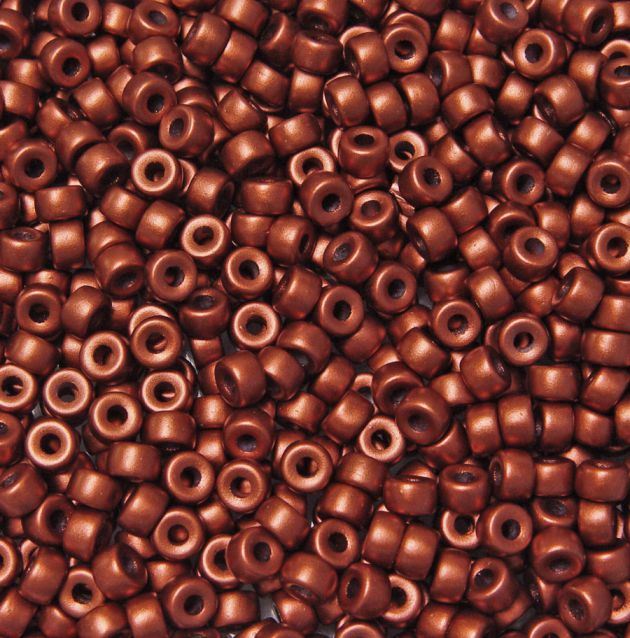 Dark Copper Czech Glass 6mm Mini Pony Beads 100pc