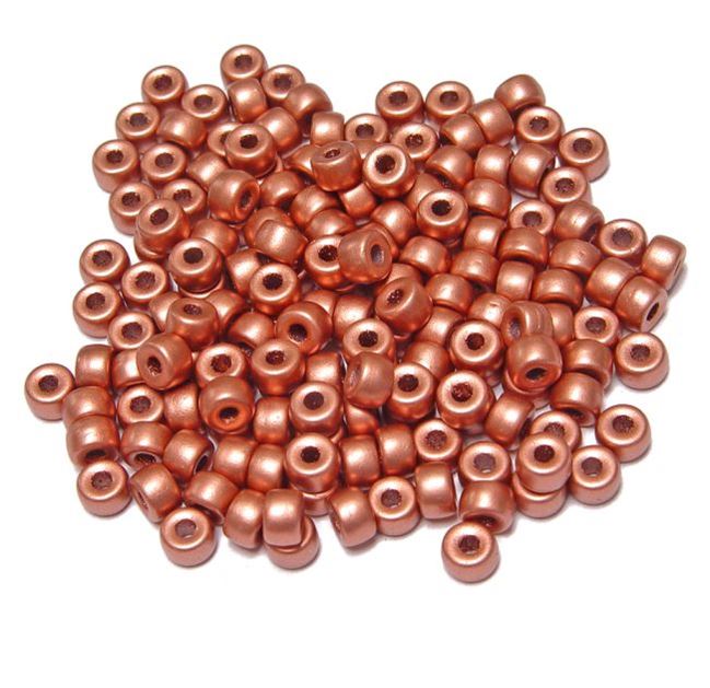 Light Copper Czech Glass 6mm Mini Pony Beads 100pc