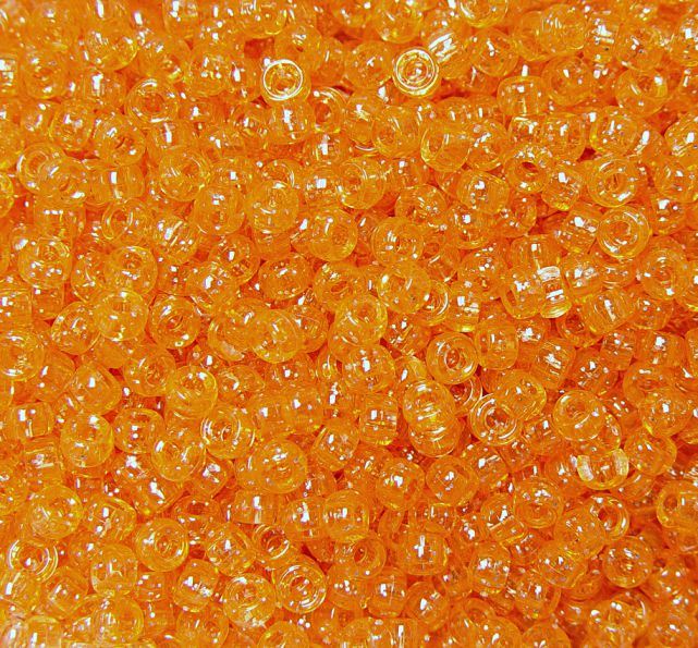 6.5x4mm Orange Sparkle Mini Pony Beads