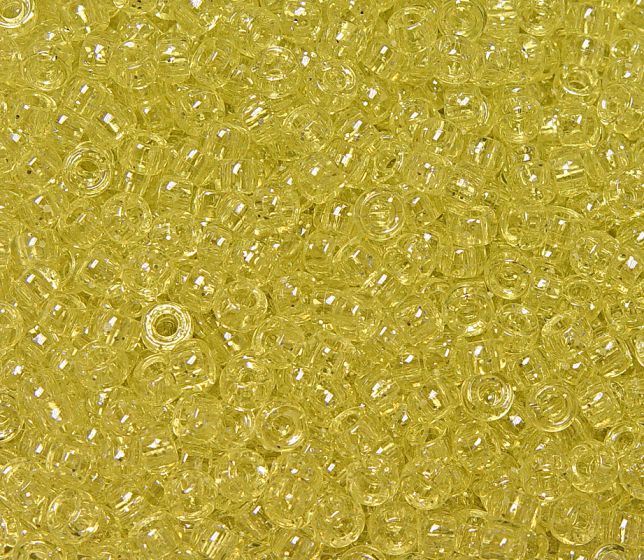 6.5x4mm Yellow Sparkle Mini Pony Beads