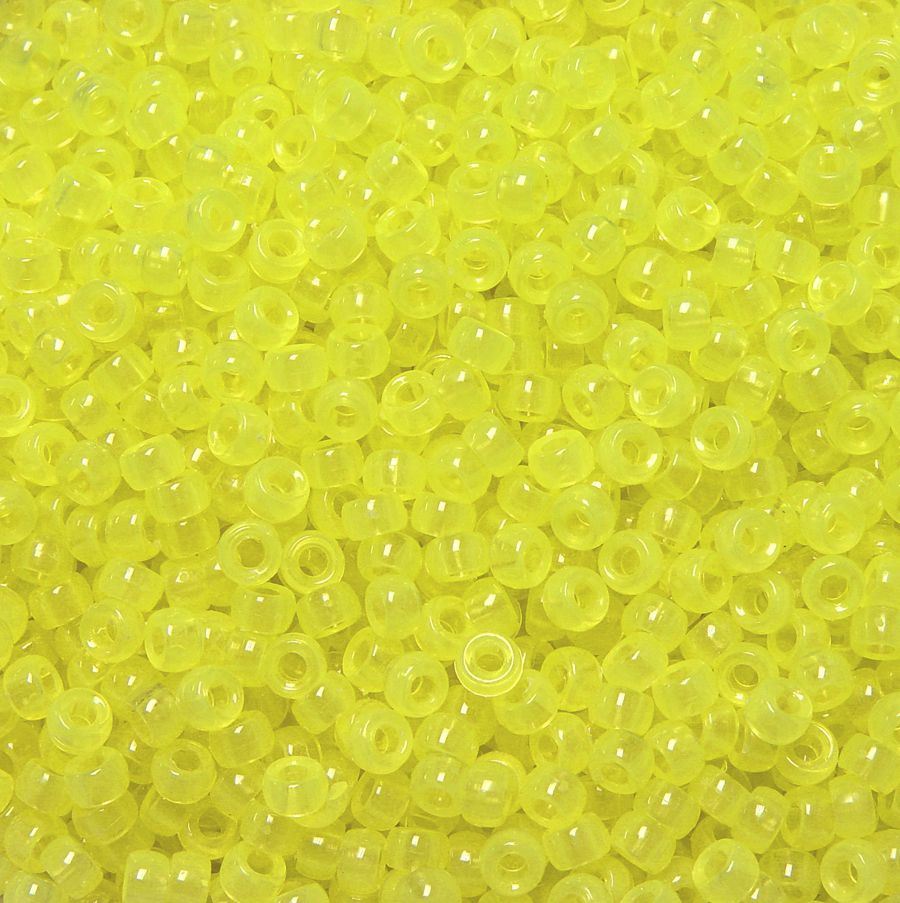 6.5x4mm Yellow Glow Mini Pony Beads