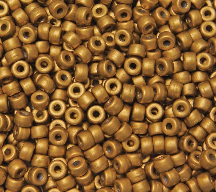 Dark Gold Czech Glass 6mm Mini Pony Beads 100pc