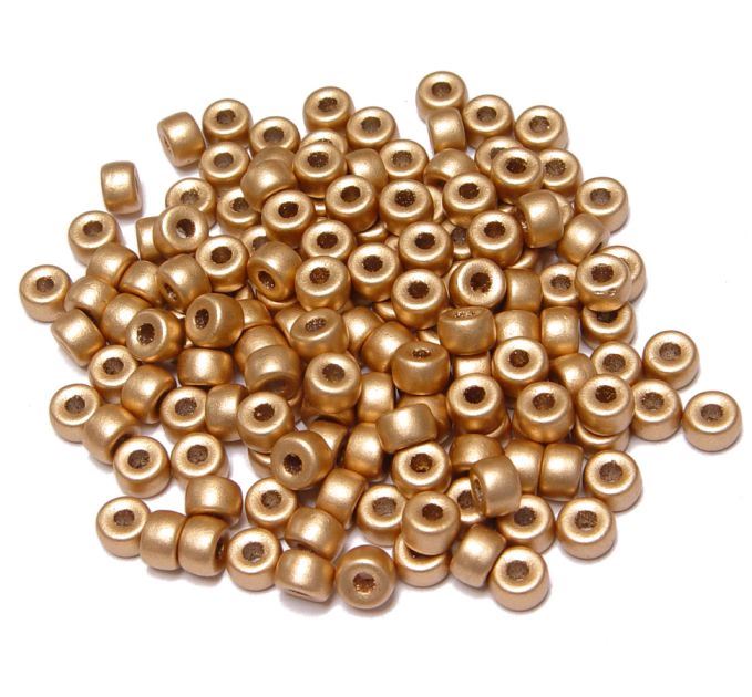 Gold Czech Glass 6mm Mini Pony Beads 100pc