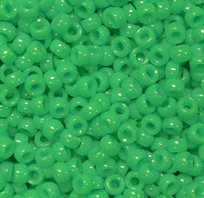 6.5x4mm Neon Grasshopper Green Mini Pony Beads