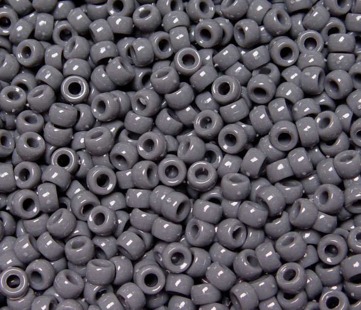 6.5x4mm Opaque Dark Gray Mini Pony Beads