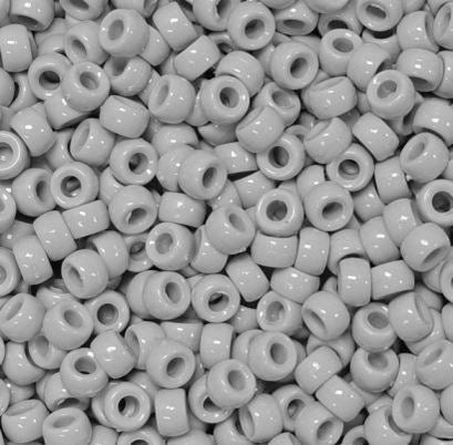 6.5x4mm Opaque Gray Mini Pony Beads