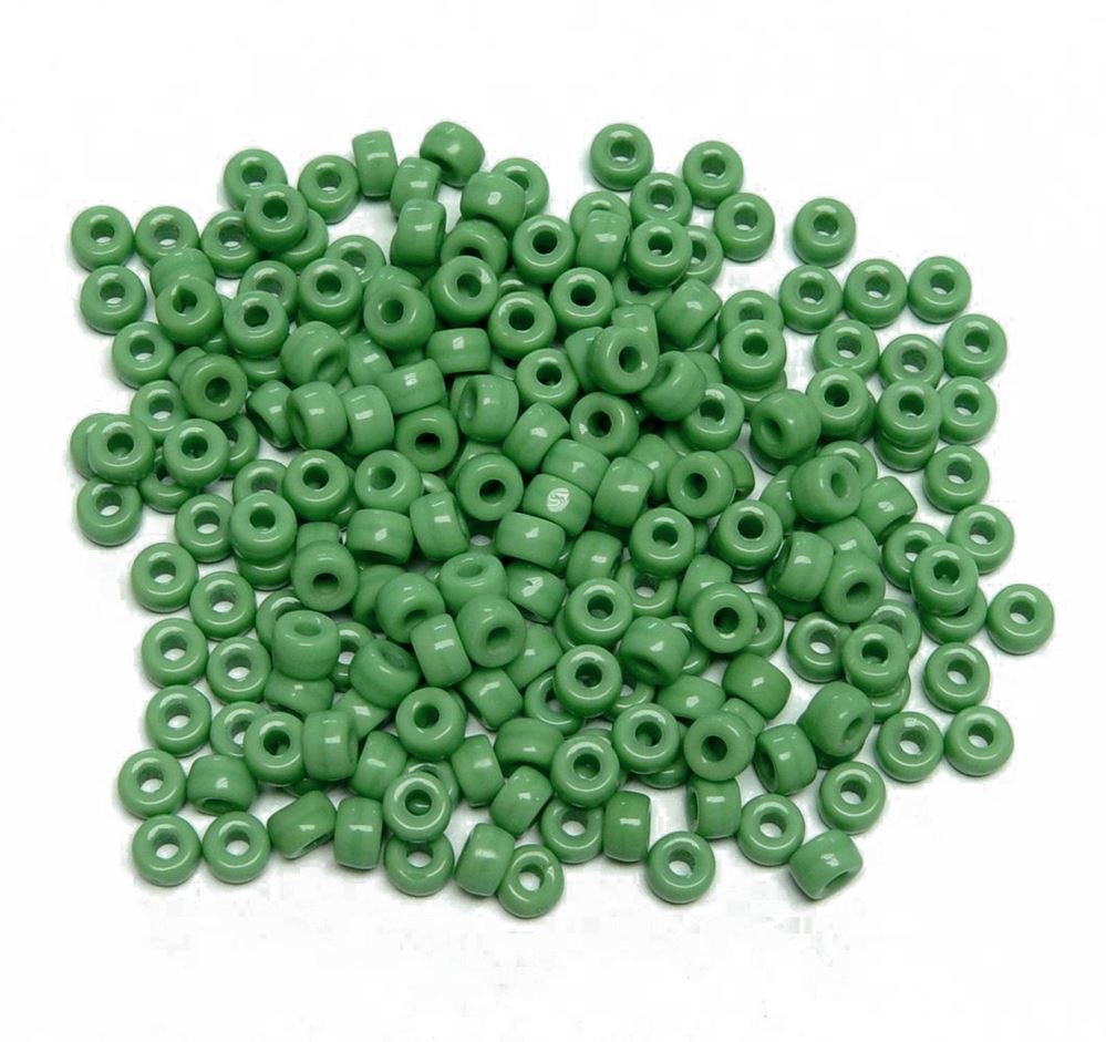 Opaque Light Green Czech Glass 6mm Mini Pony Beads 100pc