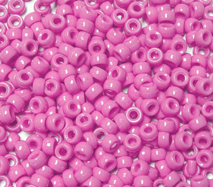 6.5x4mm Opaque Hot Pink Mini Pony Beads