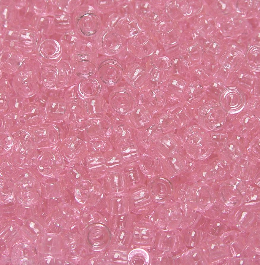 6.5x4mm Transparent Pink Mini Pony Beads