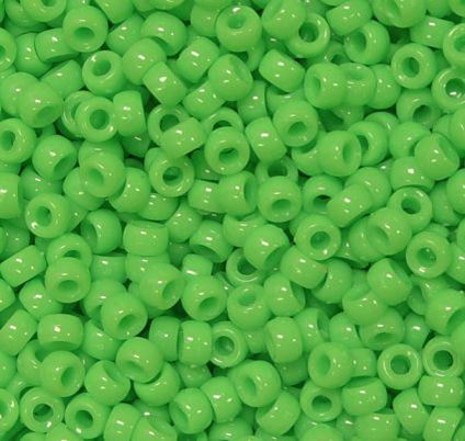 6.5x4mm Opaque Lime Green Mini Pony Beads