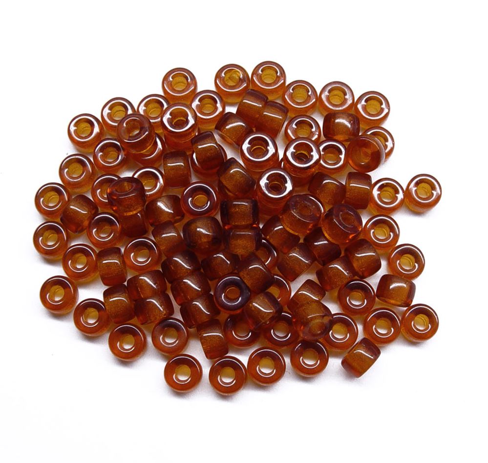 Madeira Topaz Czech Glass 6mm Mini Pony Beads 100pc