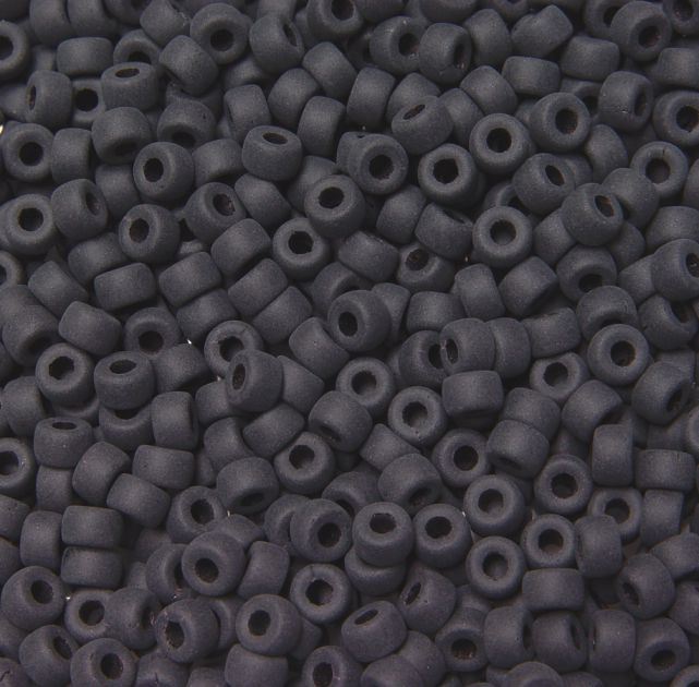 Matte Black Czech Glass 6mm Mini Pony Beads 100pc