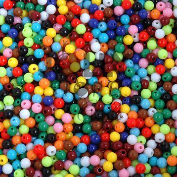 Multi Colors 6mm Round Plastic Beads