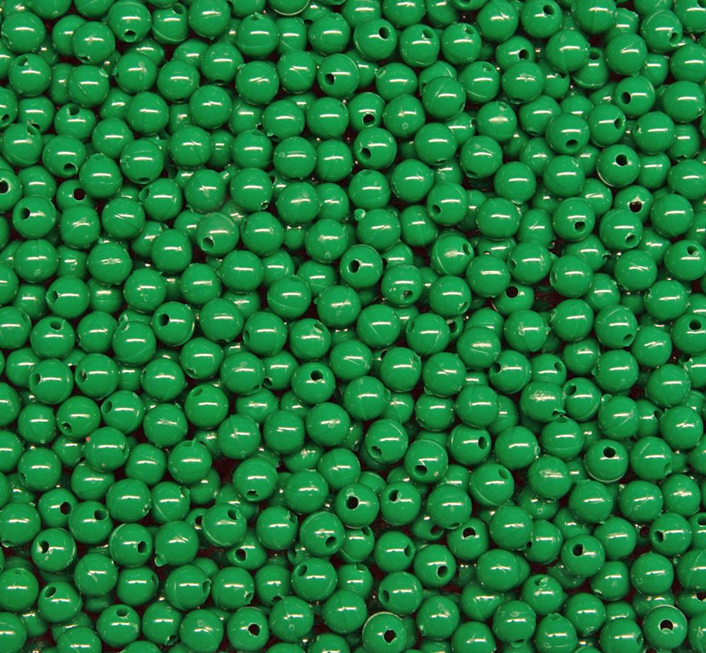 Green 6mm Round Plastic Beads USA