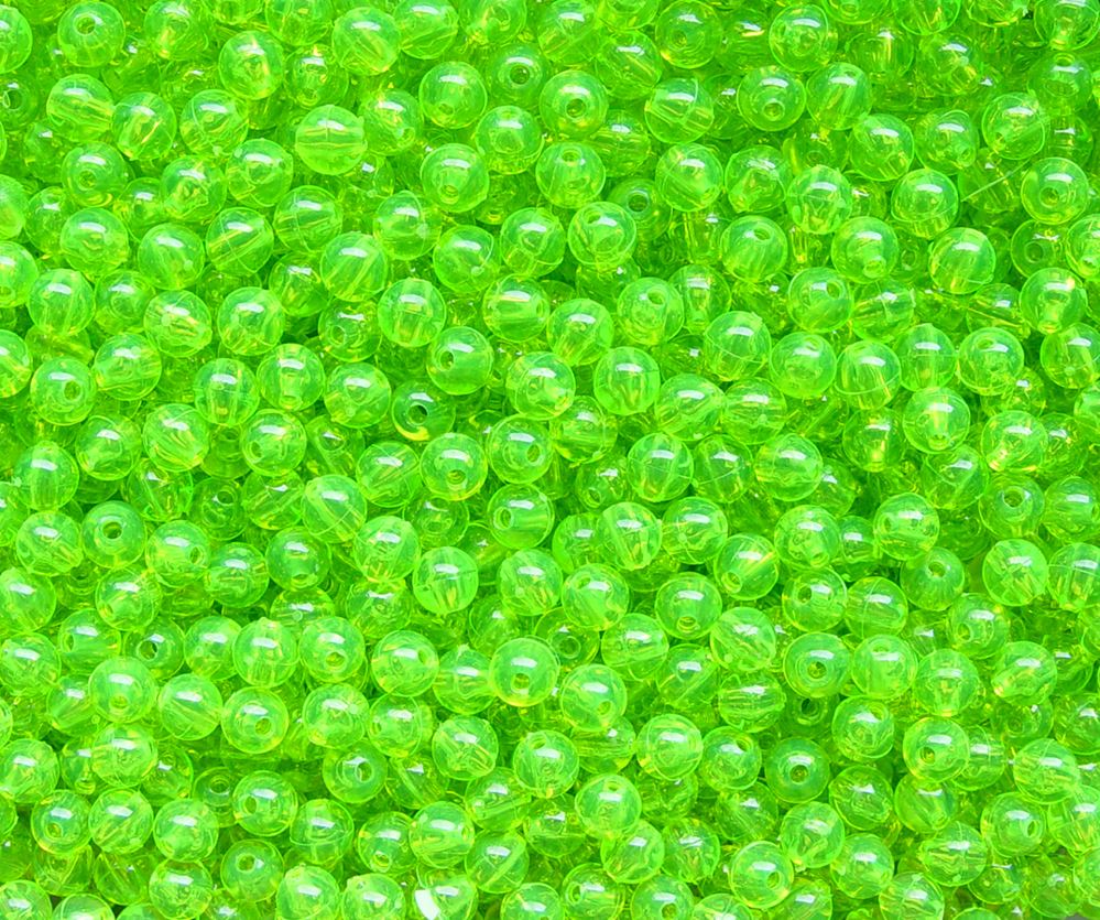 Lime Roe 6mm Round Plastic Beads USA