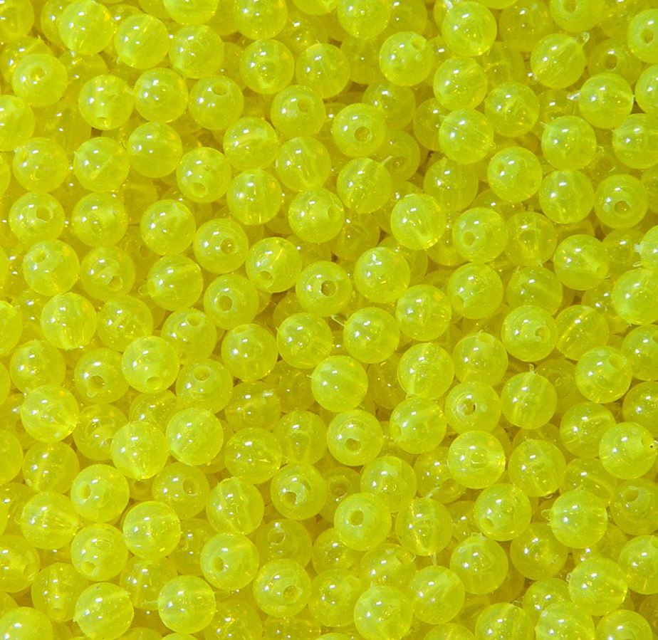 Lure Yellow 6mm Round Plastic Beads USA