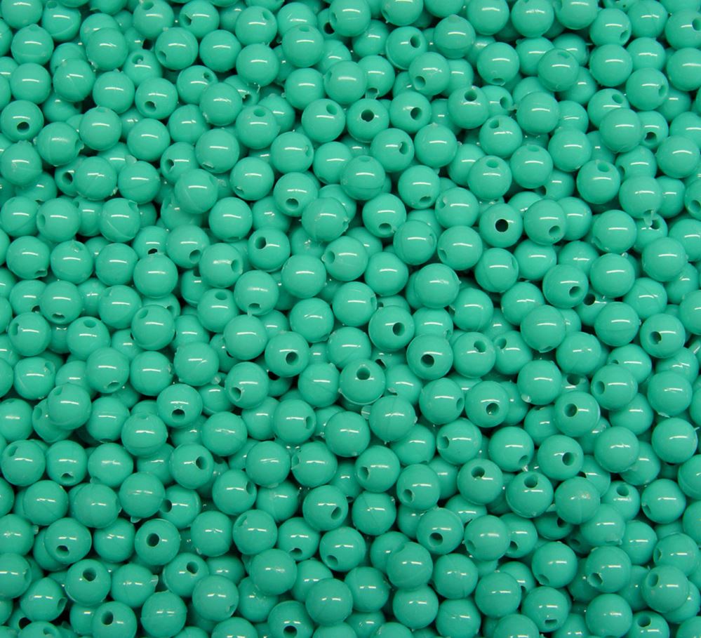 Turquoise Light 6mm Round Plastic Beads USA