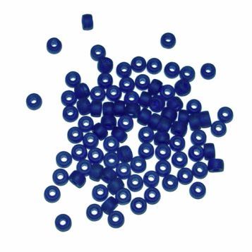 Matte Cobalt Czech Glass 6mm Mini Pony Beads 100pc