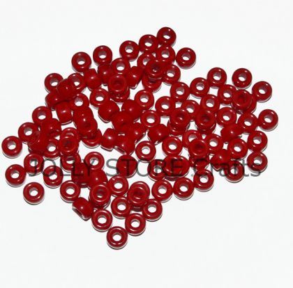 Opaque Red Czech Glass 6mm Mini Pony Beads 100pc