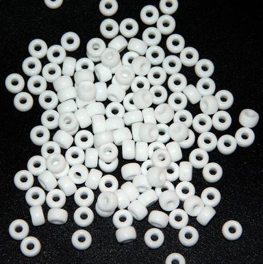 Opaque White Czech Glass 6mm Mini Pony Beads 100pc