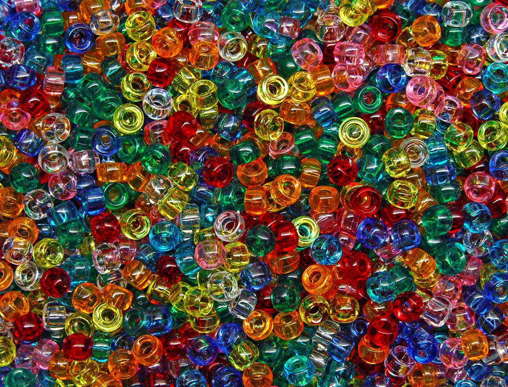 6.5x4mm Transparent Multi Color Mix Mini Pony Beads