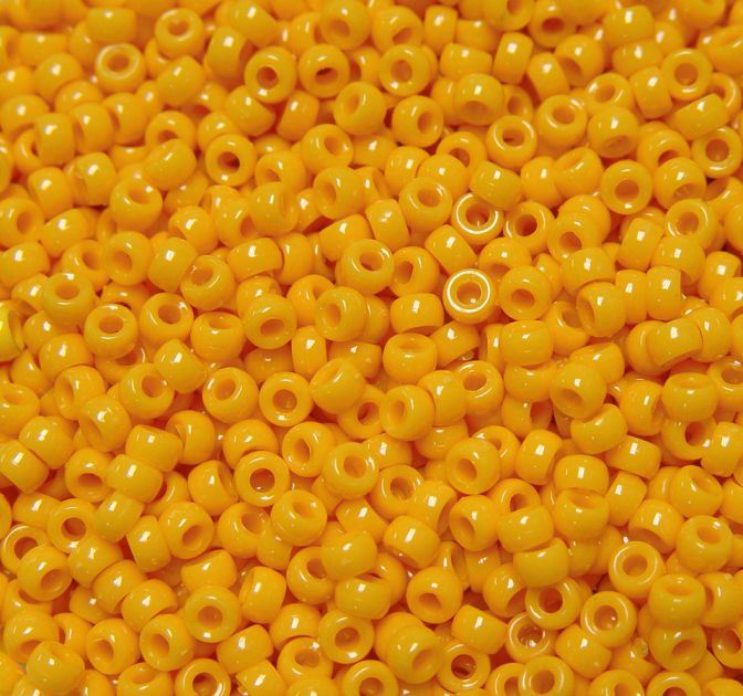 6.5x4mm Opaque Mustard Mini Pony Beads