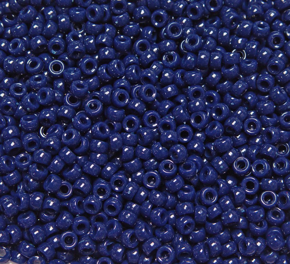 6.5x4mm Opaque Navy Blue Mini Pony Beads