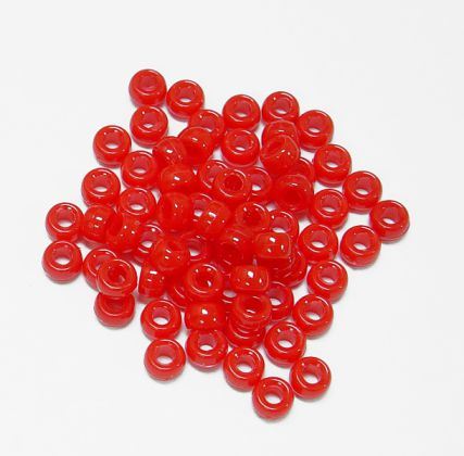 6.5x4mm Neon Red Mini Pony Beads