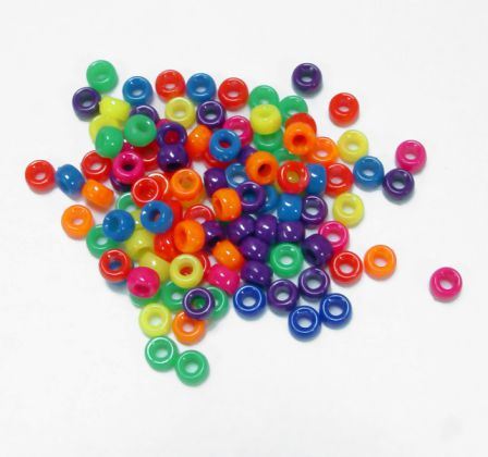 6.5x4mm Neon Multi Color Mini Pony Beads