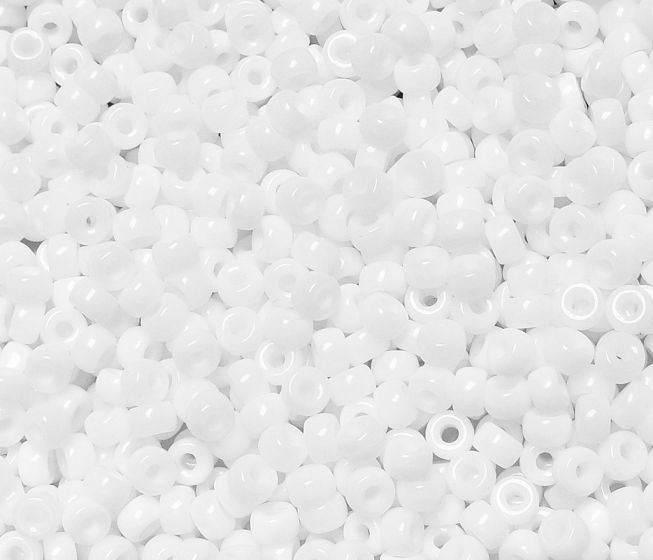 White Opal Czech Glass 6mm Mini Pony Beads 100pc