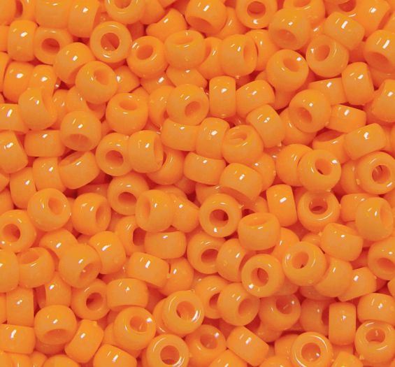 6.5x4mm Opaque Bright Orange Mini Pony Beads