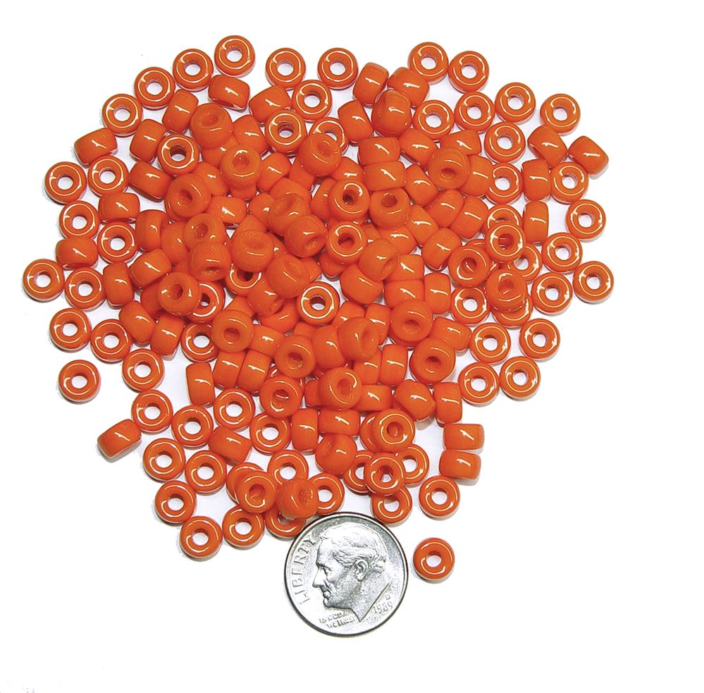 Opaque Orange Czech Glass 6mm Mini Pony Beads 100pc