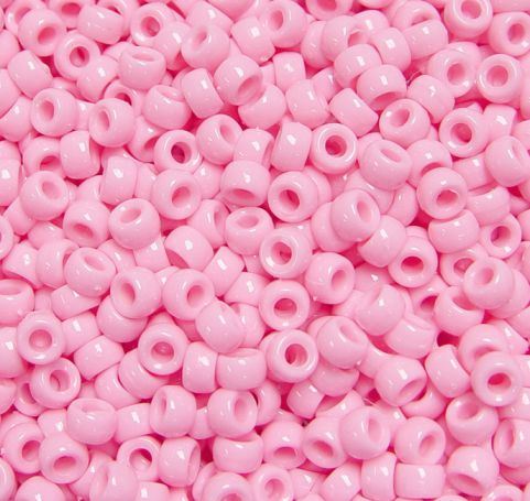 6.5x4mm Opaque Pink Mini Pony Beads