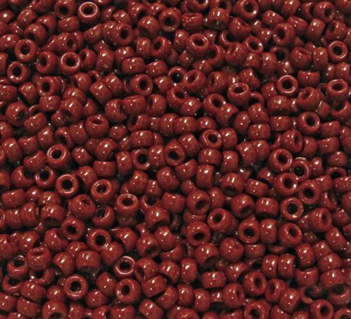 6.5x4mm Opaque Rust Mini Pony Beads