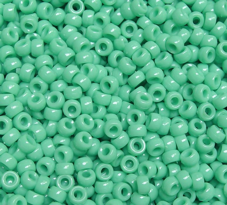 6.5x4mm Opaque Sage Mini Pony Beads