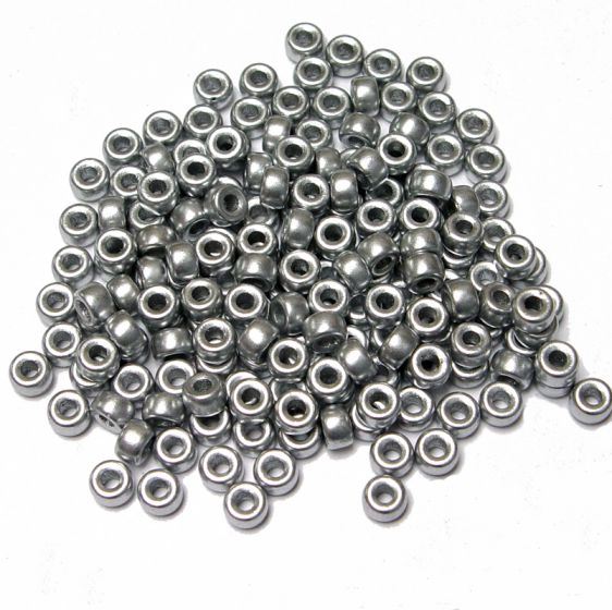 Silver Czech Glass 6mm Mini Pony Beads 100pc