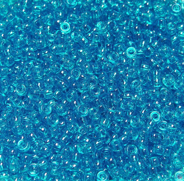 6.5x4mm Transparent Turquoise Mini Pony Beads