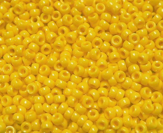 6.5x4mm Opaque Bright Yellow Mini Pony Beads