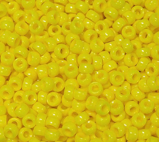 6.5x4mm Opaque Yellow Mini Pony Beads