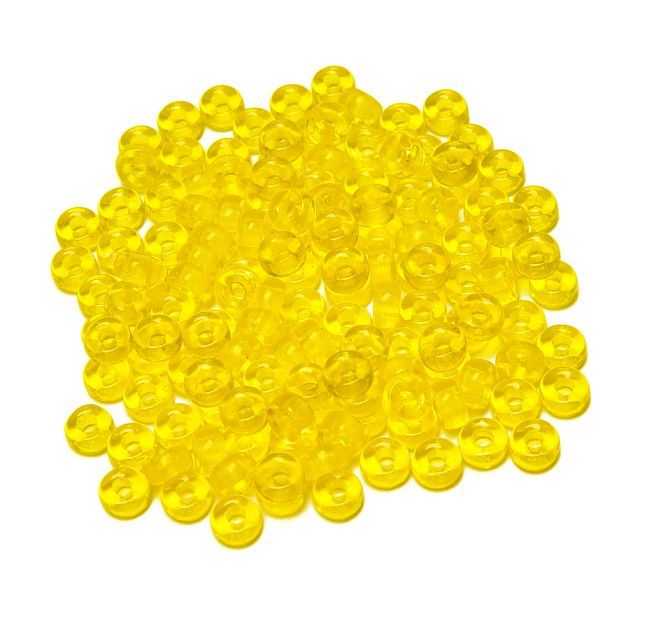 Transparent Yellow Glass 6mm Mini Pony Beads 100pc