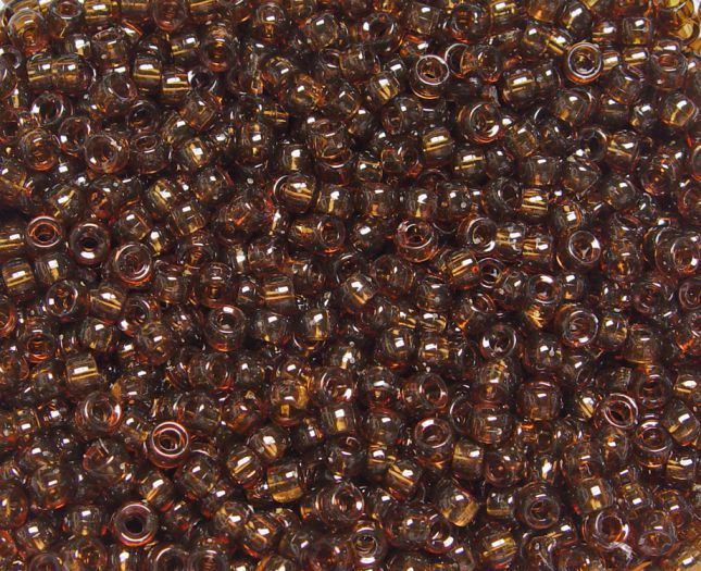 7x4mm Transparent Dark Amber Mini Pony Beads