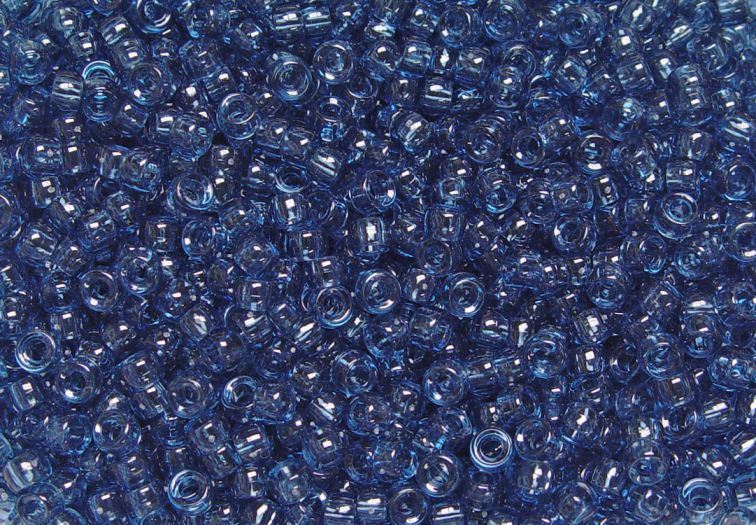 7x4mm Transparent Cosmic Blue Mini Pony Beads