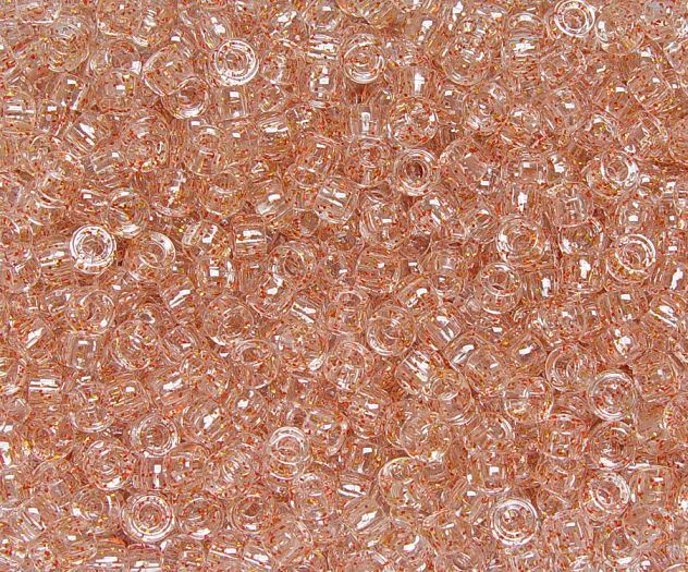 7x4mm Orange Glitter Mini Pony Beads