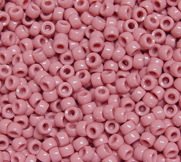 7x4mm Opaque Rose Mini Pony Beads