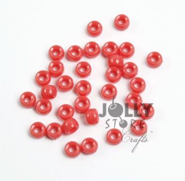 7x4mm Opaque Coral Pink Mini Pony Beads