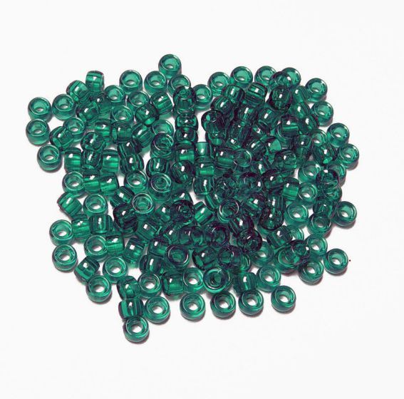 7x4mm Transparent Emerald Mini Pony Beads