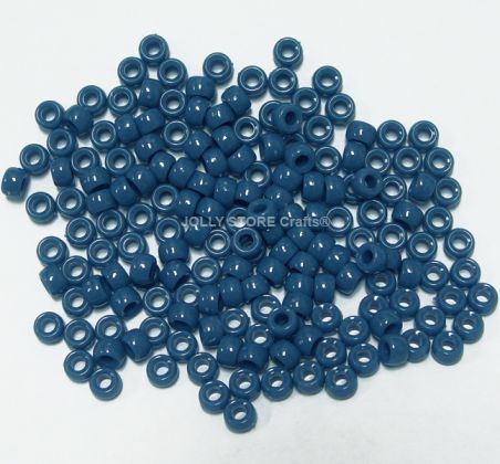 7x4mm Opaque Blue Haze Mini Pony Beads