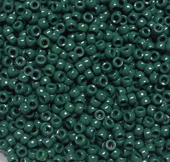 7x4mm Opaque Hunter Green Mini Pony Beads